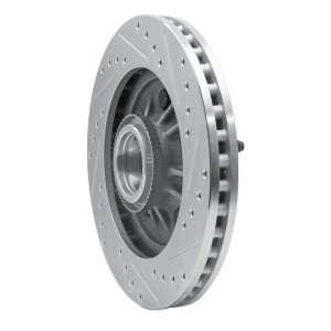 Ford Expedition Brake Rotor (1) - Front Left - R1 Concepts - Drilled & Slotted - Silver - `99-`04